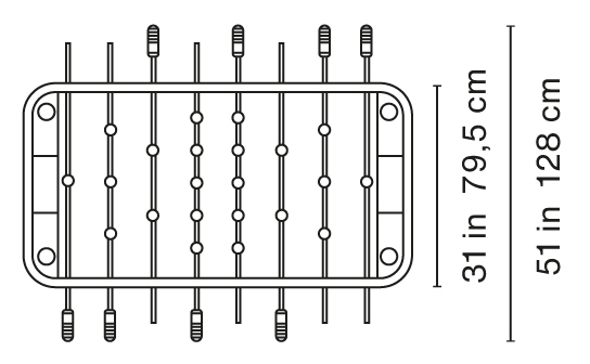 RS2 Indoor Foosball Table Dimensions