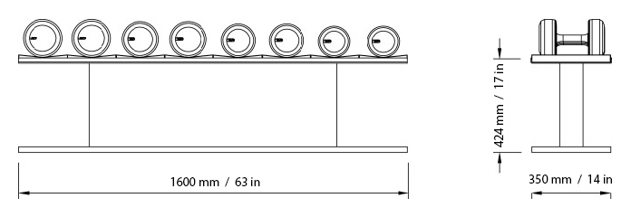 COLMIA Power Dumbbell Set Dimensions