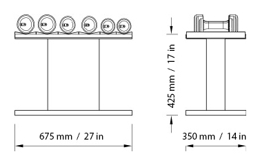 COLMIA Ultra Light Dumbbell Set Dimensions