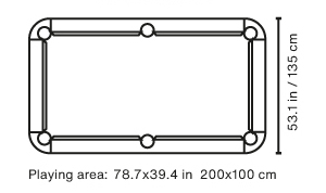 Diagonal 7' Pool Table Dimensions
