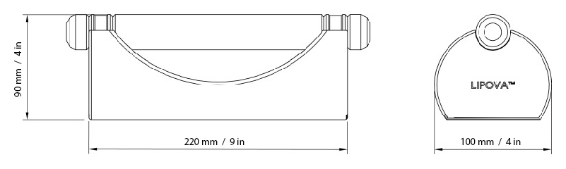 LIPOVA Push Up Handlebars Dimensions