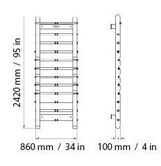 SCALA Advanced Wall Bar System Dimensions
