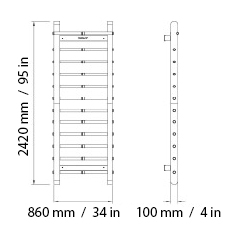 SCALA Basic Wall Bar System Dimensions