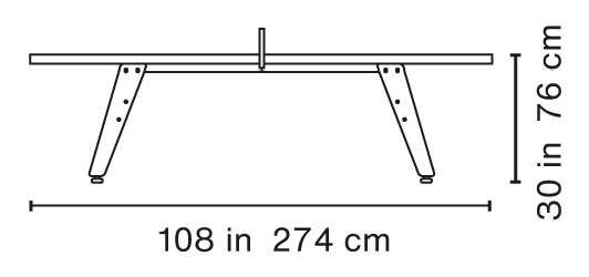 Stationary Outdoor Ping Pong Table Dimensions
