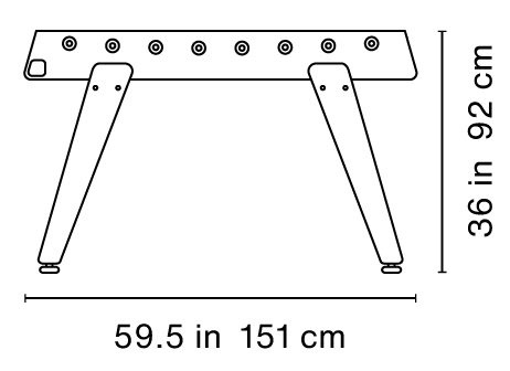 RS3W Outdoor Foosball Table Dimensions